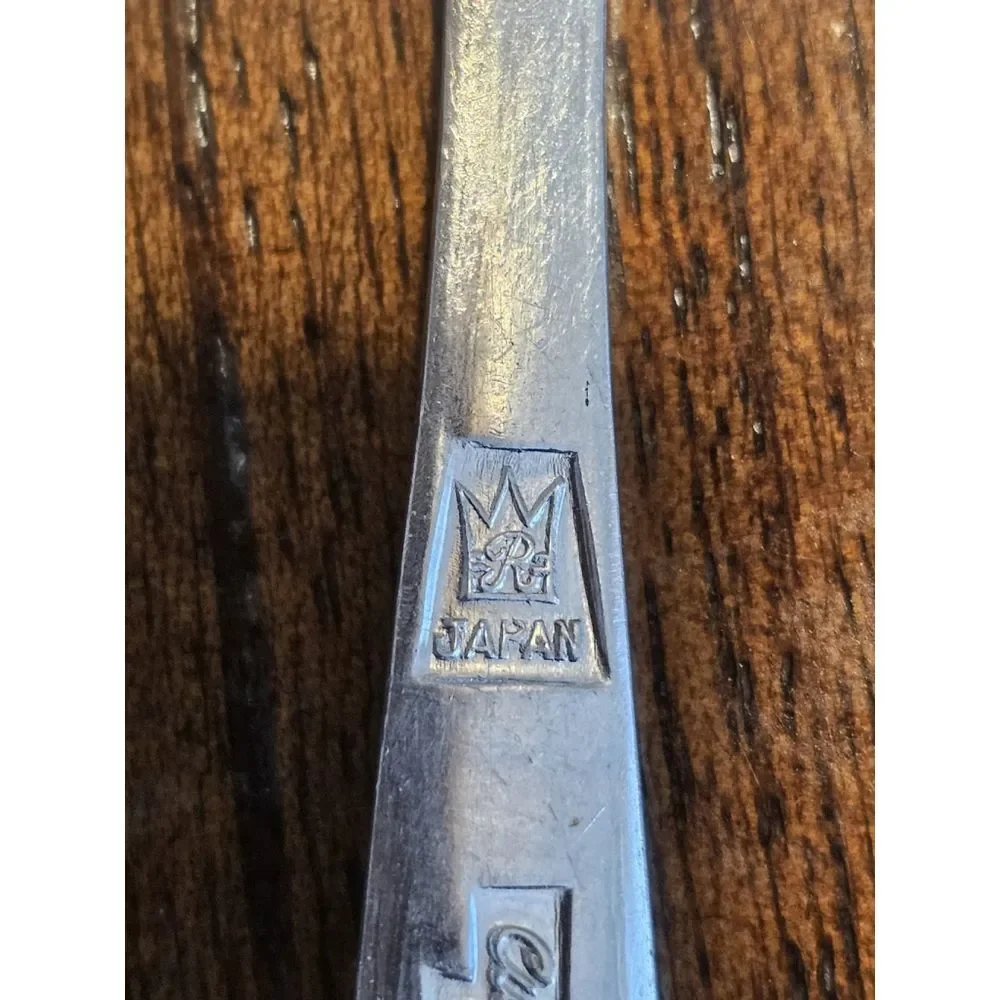 5 Royalton Antigua Teaspoons Silver Stainless Steel Japan Vintage MCM Flatware
